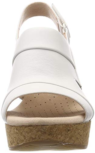 Clarks Annadel Ivory, Sandalias de Talón Abierto Mujer, Blanco (White-), 38 EU