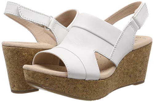 Clarks Annadel Ivory, Sandalias de Talón Abierto Mujer, Blanco (White-), 38 EU