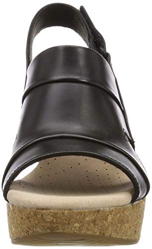 Clarks Annadel Ivory, Sandalias de Talón Abierto Mujer, Negro (Black Leather-), 39.5 EU