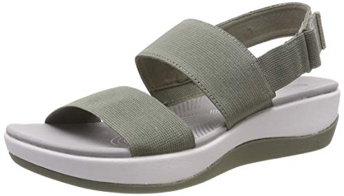 Clarks Arla Jacory, Sandalias de Talón Abierto Mujer, Verde (Olive-), 39.5 EU