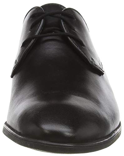 Clarks Bampton Park, Oxford Plano Hombre, Cuero Negro, 43 EU