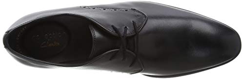 Clarks Bampton Park, Oxford Plano Hombre, Cuero Negro, 43 EU