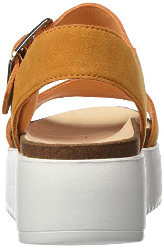 Clarks Botanic Strap, Sandalias de Talón Abierto Mujer, Marrón (Amber Suede Amber Suede), 38 EU