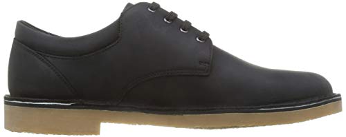 Clarks Bushacre 3 Lo, Oxford Plano Hombre, Negro (Cuero Negro), 42.5 EU