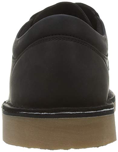 Clarks Bushacre 3 Lo, Oxford Plano Hombre, Negro (Cuero Negro), 42.5 EU