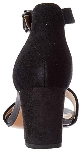 Clarks Deva Mae, Zapatos con Tacon y Correa de Tobillo Mujer, Negro (Black Suede-), 37 EU