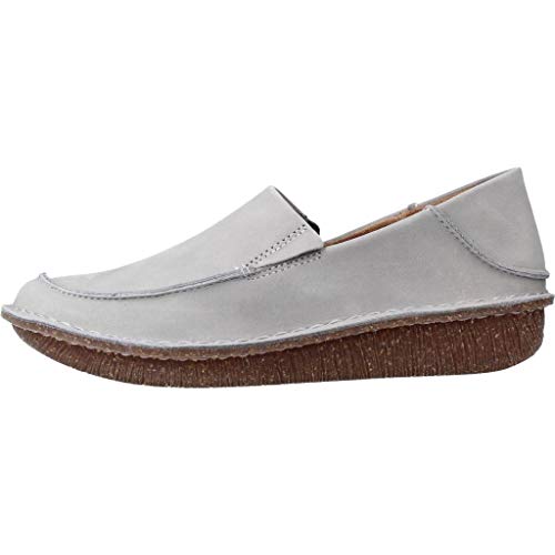 Clarks Funny Go, Mocasines para Mujer, Gris (Light Grey Nub Light Grey Nub), 36 EU