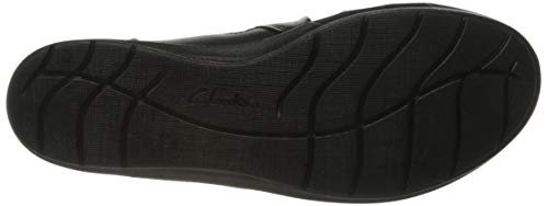 Clarks Hope Shine, Mocasines Mujer, Negro (Black Leather Black Leather), 40 EU