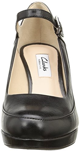 Clarks Kendra Dime - Zapatos con Cierre al Tobillo de Cuero Mujer, Color Negro, Talla 41