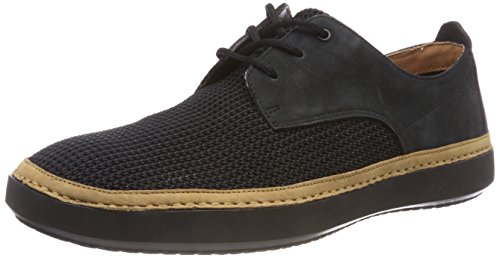 Clarks Komuter Spark, Zapatos de Cordones Derby Hombre, Negro (Black), 44 EU