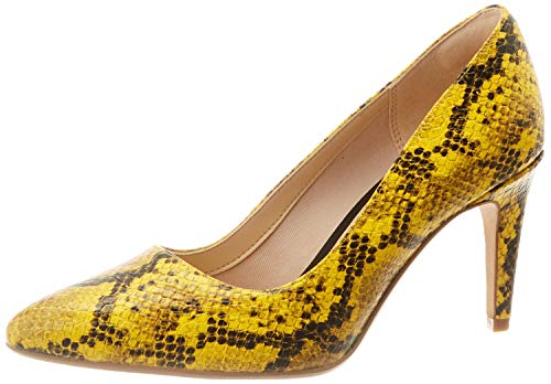 Clarks Laina RAE, Zapatos de Tacón Mujer, Amarillo (Yellow Snake Yellow Snake), 37 EU