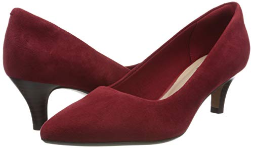 Clarks Linvale Jerica, Bomba Mujer, Color Rojo Oscuro Y de Ante Rojo Oscuro, 40 EU