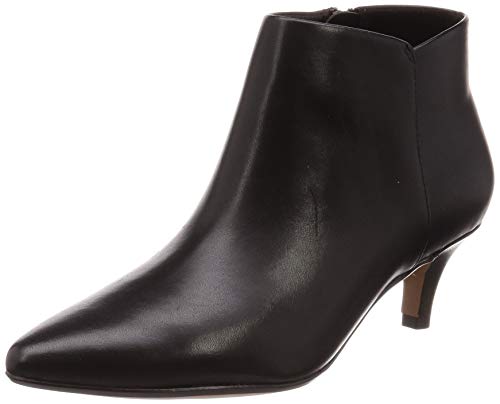 Clarks Linvale Sea, Zapatos con Tira de Tobillo Mujer, Piel (Piel Negra), 38 EU