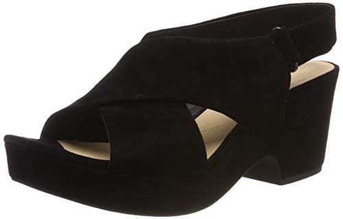 Clarks Maritsa Lara, Sandalia con Pulsera para Mujer, Negro (Black Suede-), 35.5 EU