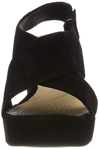 Clarks Maritsa Lara, Sandalia con Pulsera Tira de Tobillo, Negro (Black Suede-), 40 EU