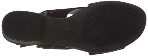 Clarks Maritsa Lara, Sandalia con Pulsera Tira de Tobillo, Negro (Black Suede-), 40 EU