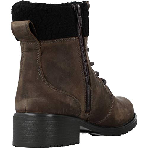 Clarks Orinoco Dusk, Botas Estilo Motero Mujer, Gris (Dark Grey Lea Dark Grey Lea), 39.5 EU