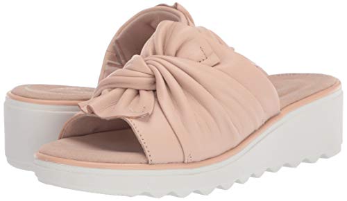 Clarks Sandalias de cuña Jillian Leap para mujer, beige (rojo rosado cuero), 43 EU