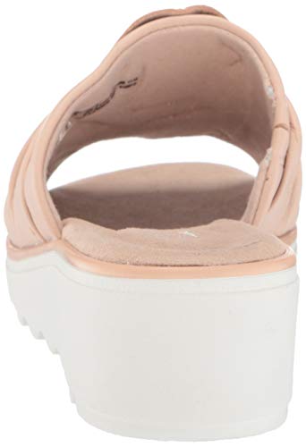 Clarks Sandalias de cuña Jillian Leap para mujer, beige (rojo rosado cuero), 43 EU