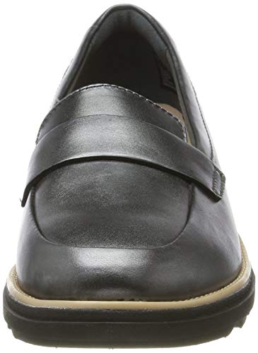 Clarks Sharon Gracie, Mocasines Mujer, Plateado (Metallic Metallic), 38 EU