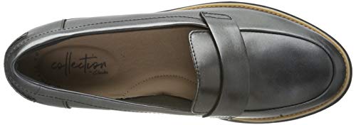 Clarks Sharon Gracie, Mocasines Mujer, Plateado (Metallic Metallic), 38 EU