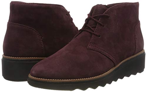 Clarks Sharon Hop, Botas Modelo Chukka Mujer, Marrón Burgundy, 39 EU