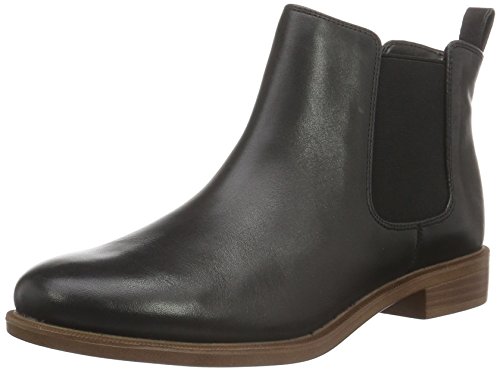 Clarks Taylor Shine, Botas Estilo Chelsea Mujer, Negro (Black Leather), 43 EU