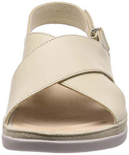 Clarks Tri Alexia, Sandalias de Talón Abierto Mujer, Beige (White Leather White Leather), 37 EU