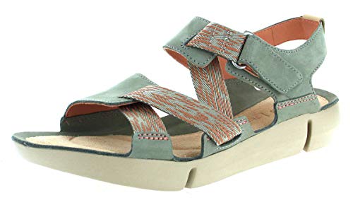 Clarks Tri Clover, Sandalias de Talón Abierto Mujer, Verde (Light Green), 39.5 EU