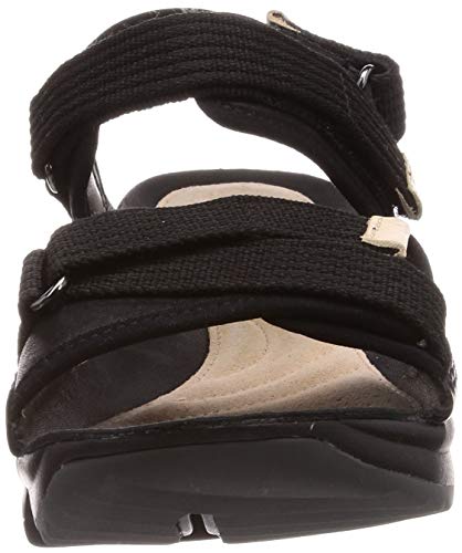 Clarks Tri Walk, Sandalias Mujer, Negro (Black Combi Black Combi), 36 EU