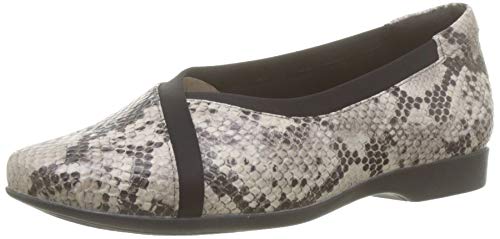 Clarks Un Darcey Ease, Mocasines Mujer, Multicolor (Natural Snake Natural Snake), 42 EU