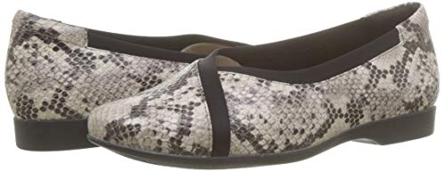 Clarks Un Darcey Ease, Mocasines Mujer, Multicolor (Natural Snake Natural Snake), 42 EU