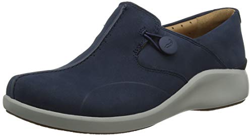 Clarks Un.loop2 Walk, Mocasines Mujer, Azul (Navy Nubuck Navy Nubuck), 39 EU