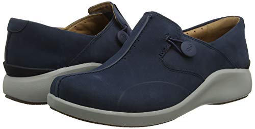 Clarks Un.loop2 Walk, Mocasines Mujer, Azul (Navy Nubuck Navy Nubuck), 39 EU