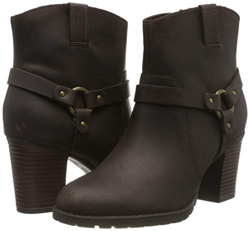 Clarks Verona Rock, Botas Plisadas Mujer, Marrón Oscuro, 41 EU