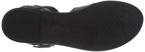 Clarks Willow Gild, Sandalias de Talón Abierto Mujer, Negro (Black Black), 36 EU