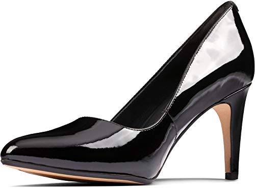 Clarks Women's Laina Rae 2 Pump, Black Patent, 7.5