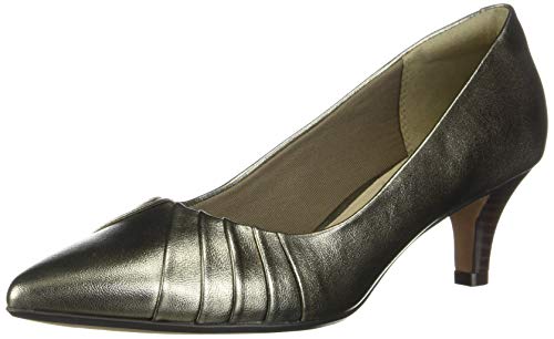 Clarks Women's Linvale Crown Pump, Gunmetal Metallic Synthetic, 95 W US