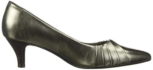 Clarks Women's Linvale Crown Pump, Gunmetal Metallic Synthetic, 95 W US