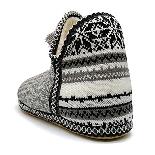 COFACE acogedora cabaña para Mujer con pompón Calientes gestrickte Zapatillas Maletero TPR Plantillas innengefüllt Zapato en 5 Colores