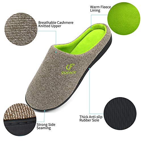 Coface Zapatillas-De-Casa-Hombre-Pantuflas-Suela-de-Memoria, Zapatos Invierno de La Casa, Hombre Zapatilla de Estar Antideslizante Felpa Cálido Pantufla Deslizantes Slipper Interiores y Exteriores