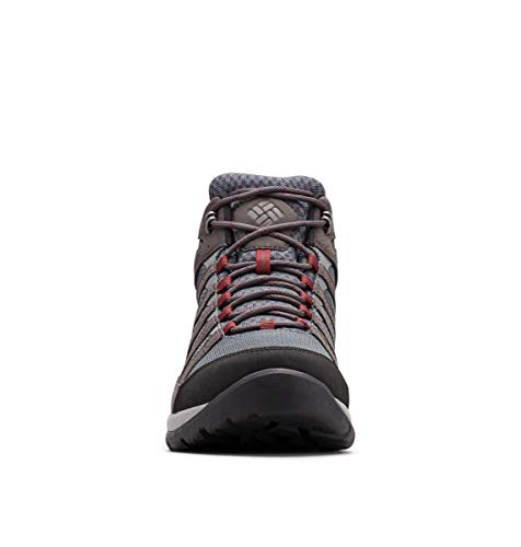 Columbia Redmond V2 Mid, Zapatillas de Senderismo Impermeables Mujer, Gris, Rojo (Graphite, Red Jasper), 44 EU