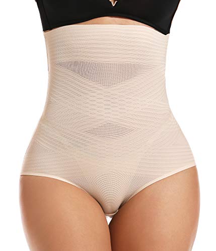 COMFREE Cintura Alta Braguitas Moldeadora Levanta Gluteos Pantalones Moldeadore Vientre Plano Adelgazante Shaping Panties Sin Costuras Braguita Reductora Ropa Interior Mujer(Nudo,S)