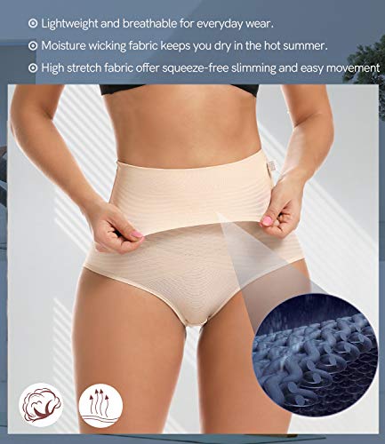 COMFREE Cintura Alta Braguitas Moldeadora Levanta Gluteos Pantalones Moldeadore Vientre Plano Adelgazante Shaping Panties Sin Costuras Braguita Reductora Ropa Interior Mujer(Nudo,S)