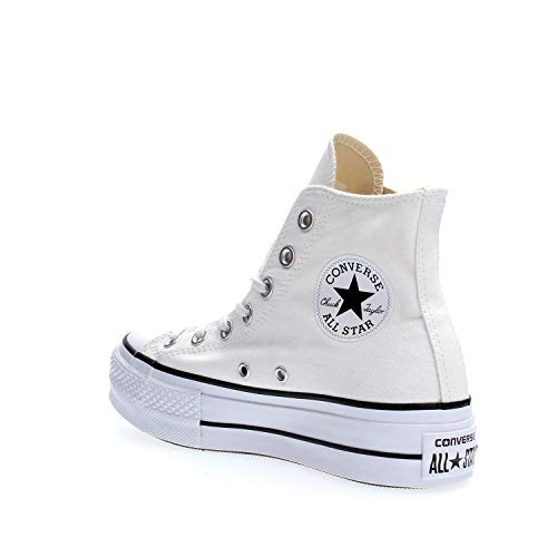 Converse Chuck Taylor CTAS Lift Hi, Zapatillas Niña, Blanco (White/Black/White 102), 35 EU