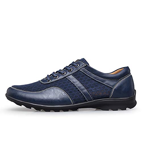 COOJOY Zapatos de Vestir para Hombre Casuales Lace-up Mocasines Plano Mesh Loafers Zapatillas de Conducción