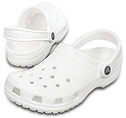 Crocs Classic Zuecos con Correa Trasera Unisex Adulto White 39-40