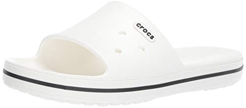 Crocs Crocband III Slide, Sandalias de Punta Descubierta Unisex Adulto, Blanco (White/Black 103), 41/42 EU