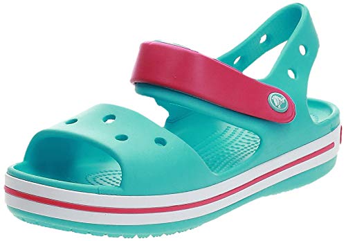 Crocs Crocband Sandal Kids, Sandalias Unisex Niños, Azul (Pool/Candy Pink 4FV), 33/34 EU