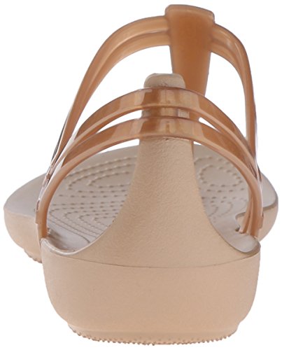 Crocs Isabella T-Strap, Sandalias para Mujer, Dorado (Bronze), 34/35 EU